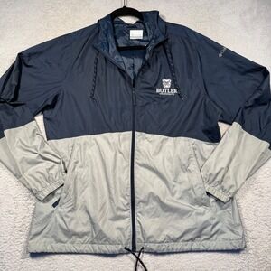 Columbia Butler University‎ Lightweight Hooded Windbreaker Jacket Navy Women's L